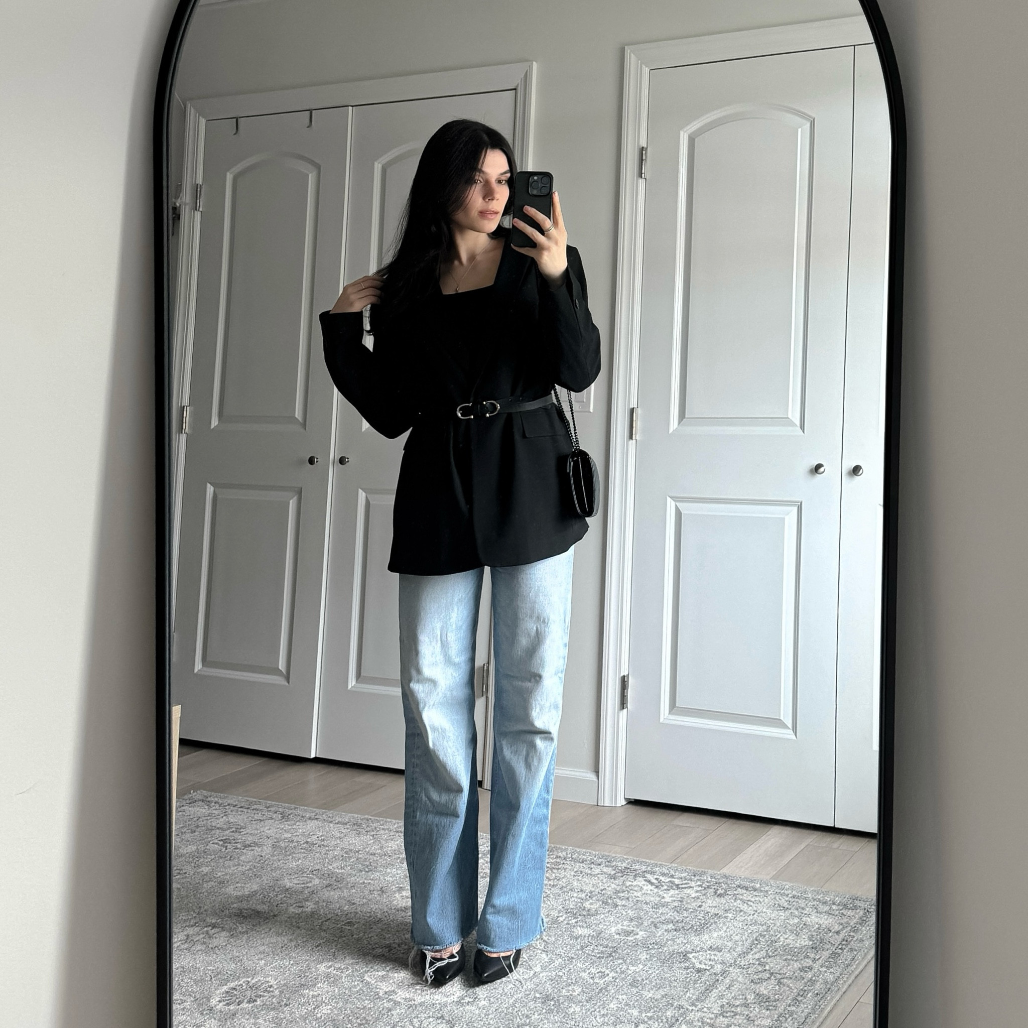 weekend attire🖤 blazer, denim, heels

#LTKstyletip #LTKfindsunder50