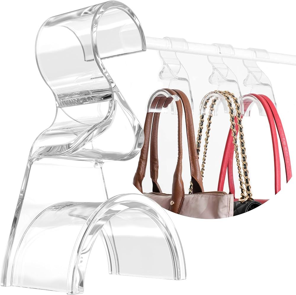 Wiosi Premium Clear Purse Hanger Closet Set of 3 - Durable Acrylic Organizers and Storage Bag Han... | Amazon (US)