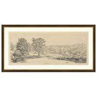 Framed Forest Etching. Vintage Drawing. Framed Landscape. Countryside Landscape Engraving Print With | Etsy (US)