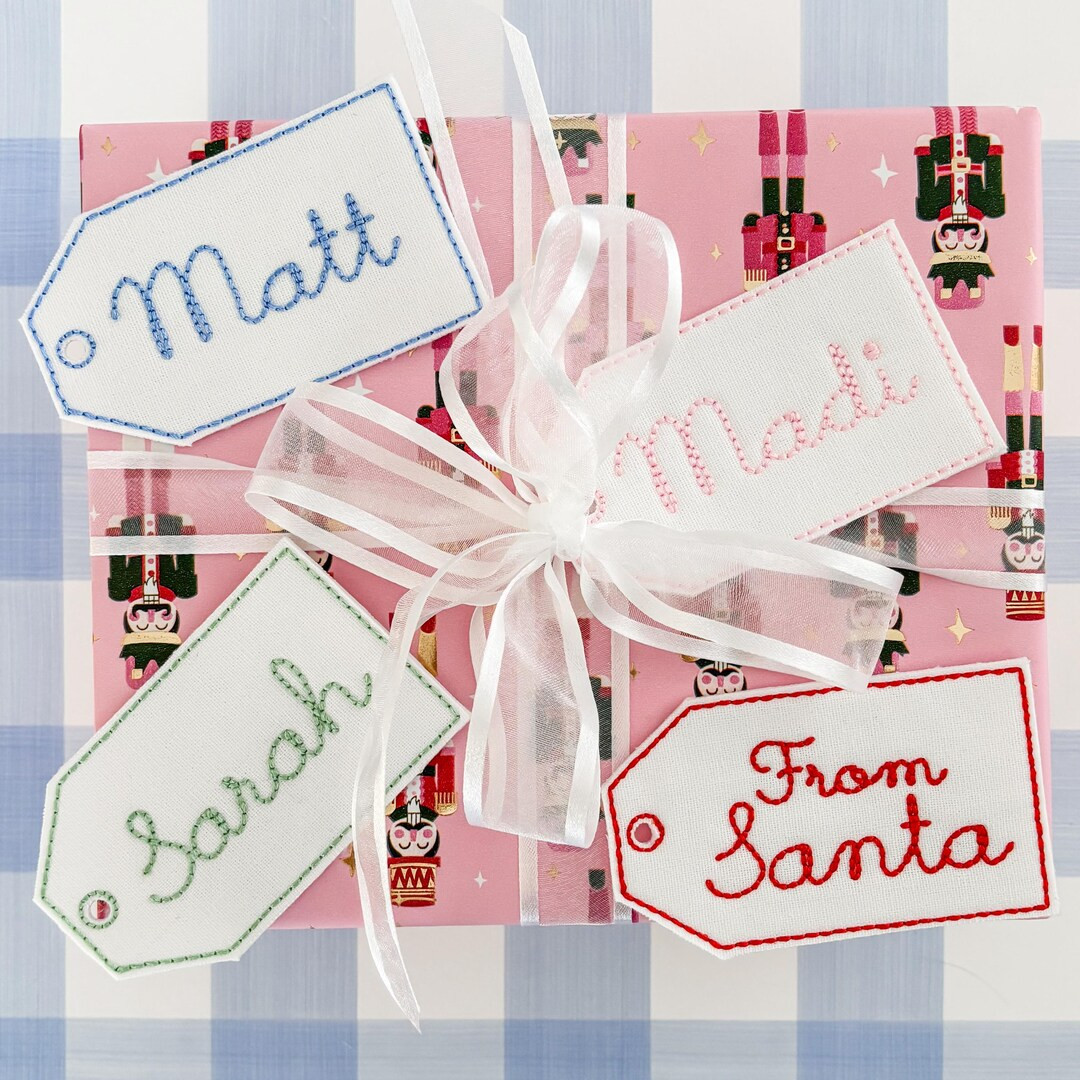 Custom Embroidered Christmas Gift Tags - Monogram or Name Personilization - Etsy | Etsy (US)