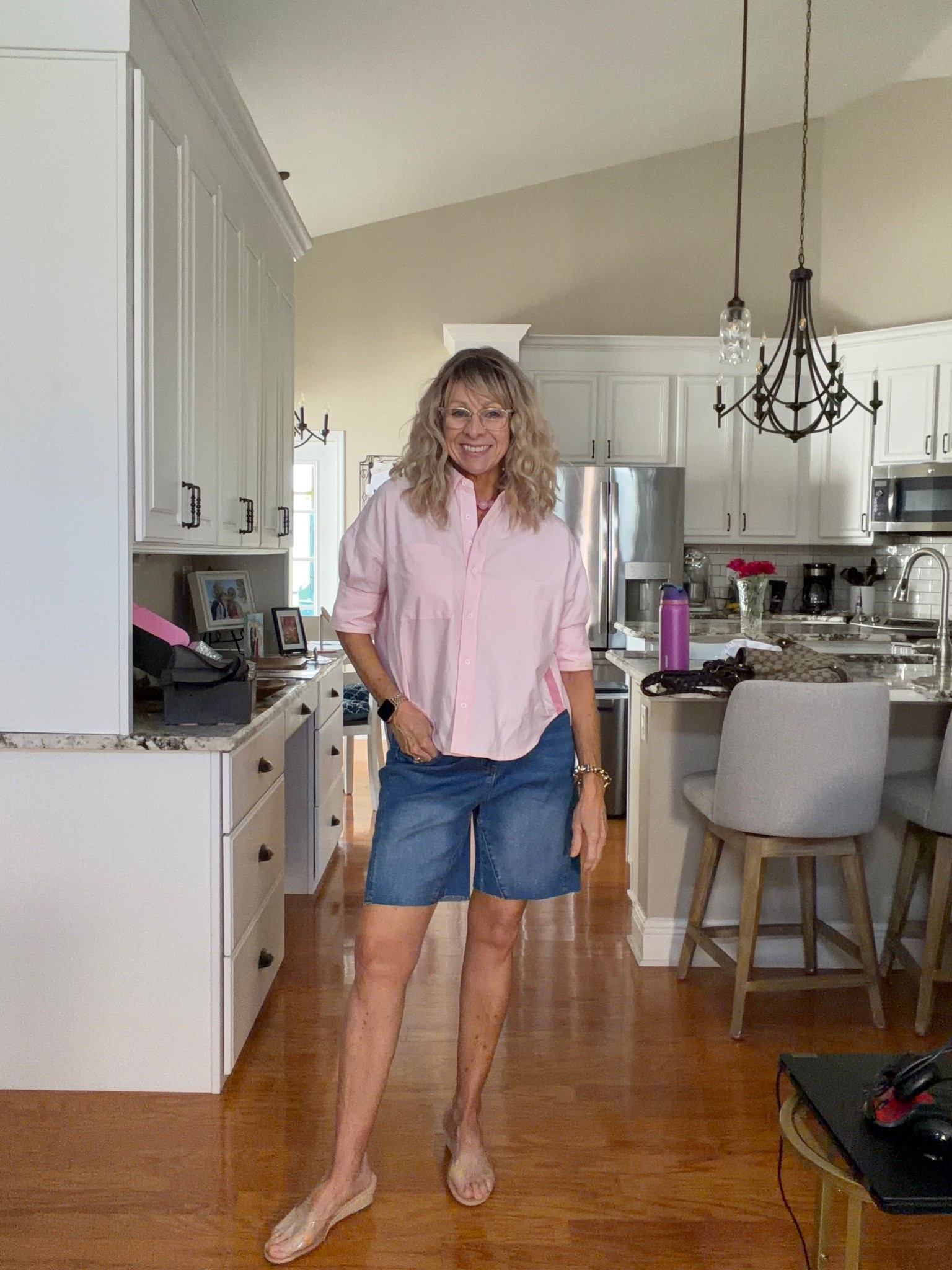 No make up days are for relaxing and unwinding but I still have to get dressed! No pjs all day for me. I go for comfy and cute. These denim shorts are soft and stretchy they feel like pjs! 

#LTKOver40 #LTKootd