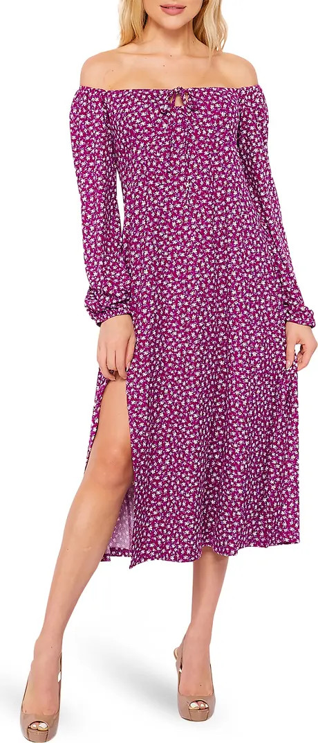 VELVET TORCH Long Sleeve Square Neck Midi Dress | Nordstromrack | Nordstrom Rack