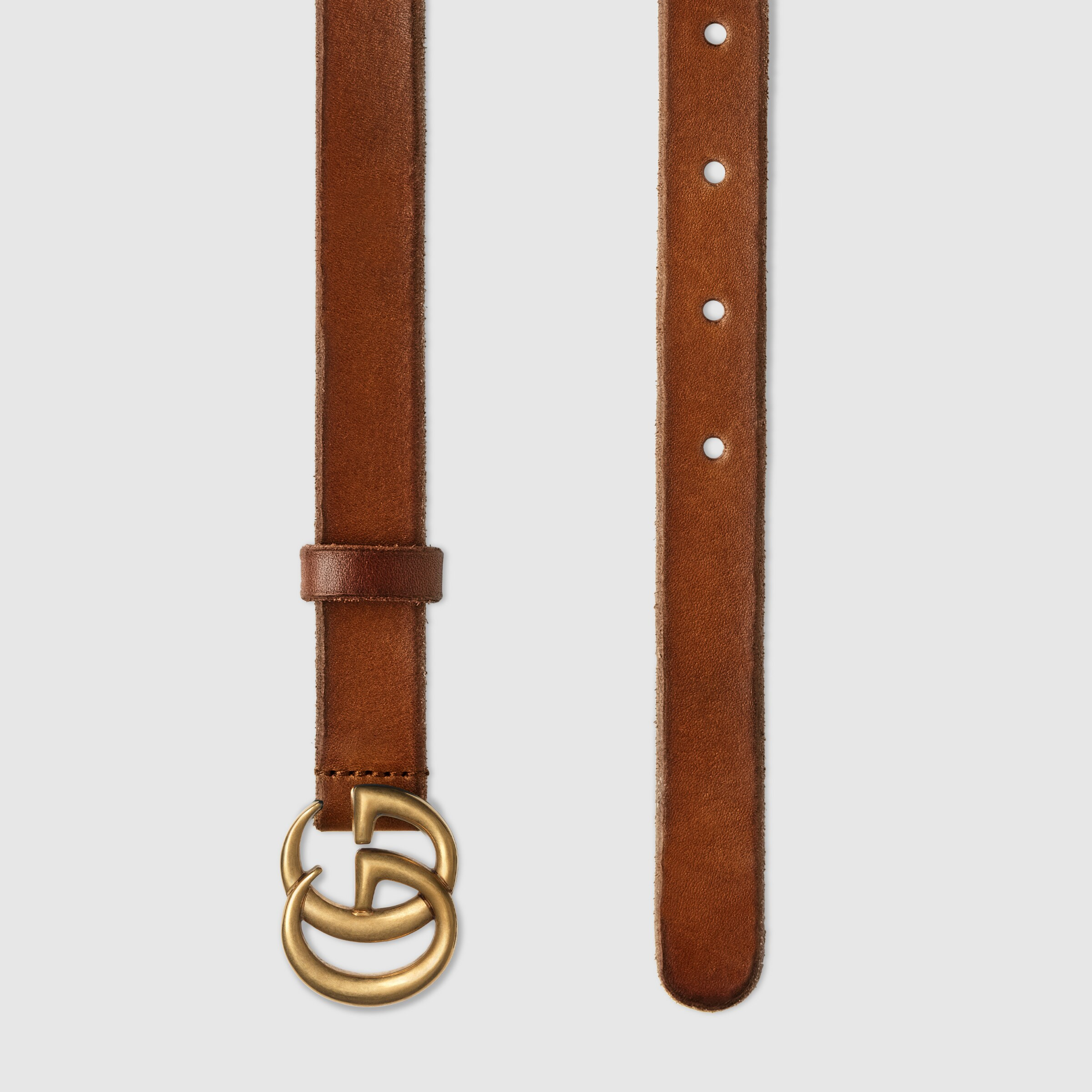 Leather belt with Double G buckle | Gucci (US)