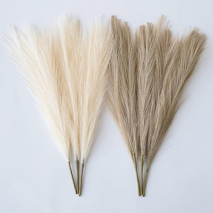 ChagoArt-Pampas Grass Decor Tall-Faux Pampas Grass Small 17"-6 Stems-Beige and Taupe-Brown-Pompas... | Amazon (US)