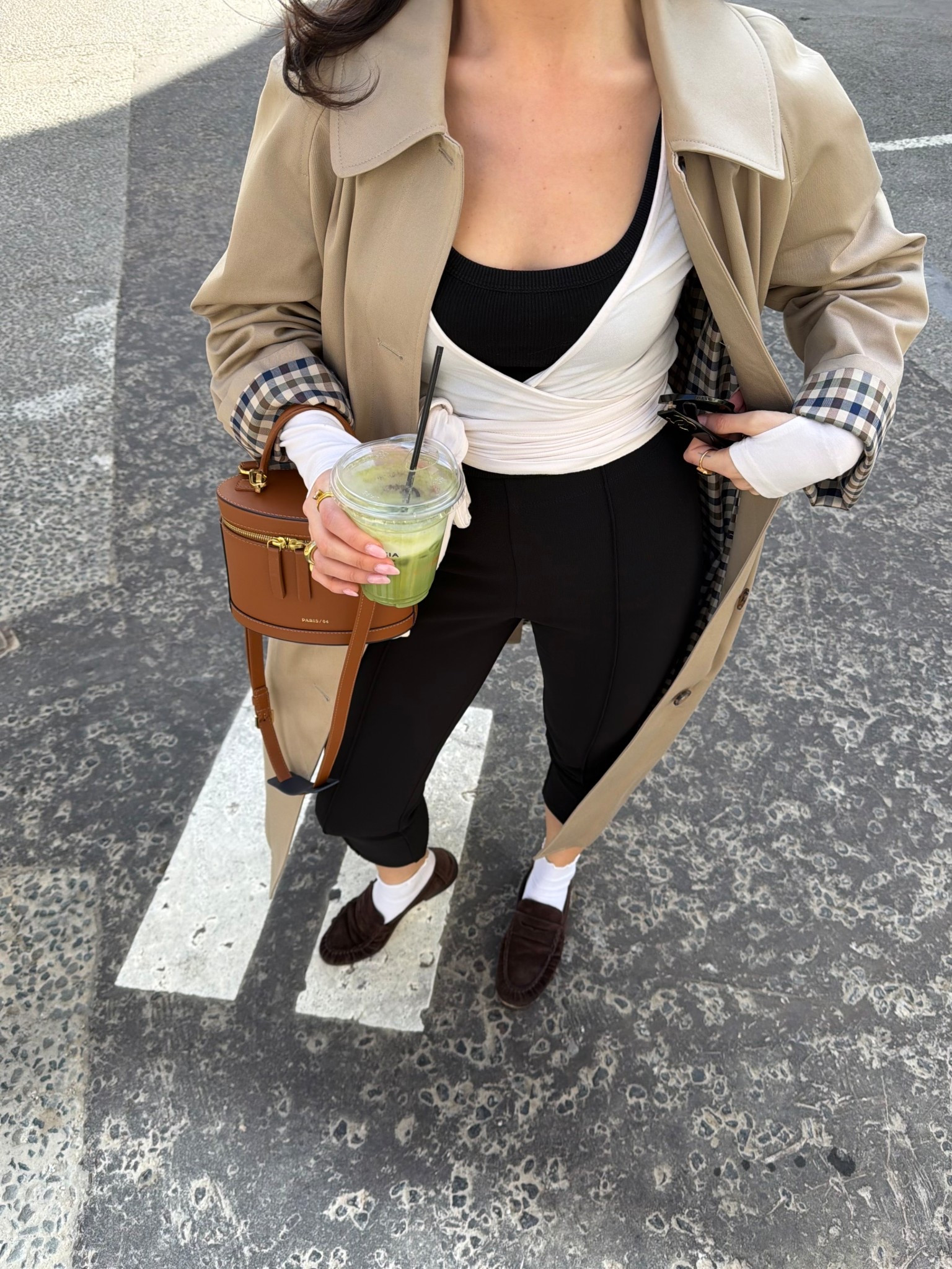 Capri outfit, sezane trench coat, pilates wrap top, brown loafers, spring outfitt

#LTKuk #LTKstyletip #LTKspring