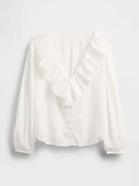 Ruffle V-Neck Shirt | Gap (US)