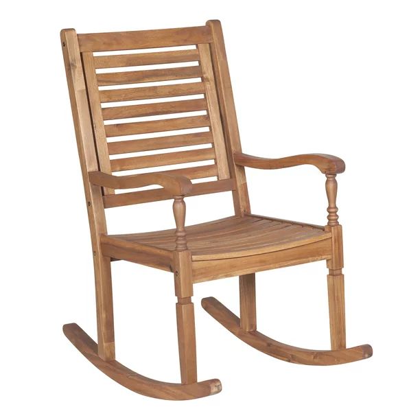 Manor Park Solid Wood Outdoor Patio Rocking Chair, Brown | Walmart (US)