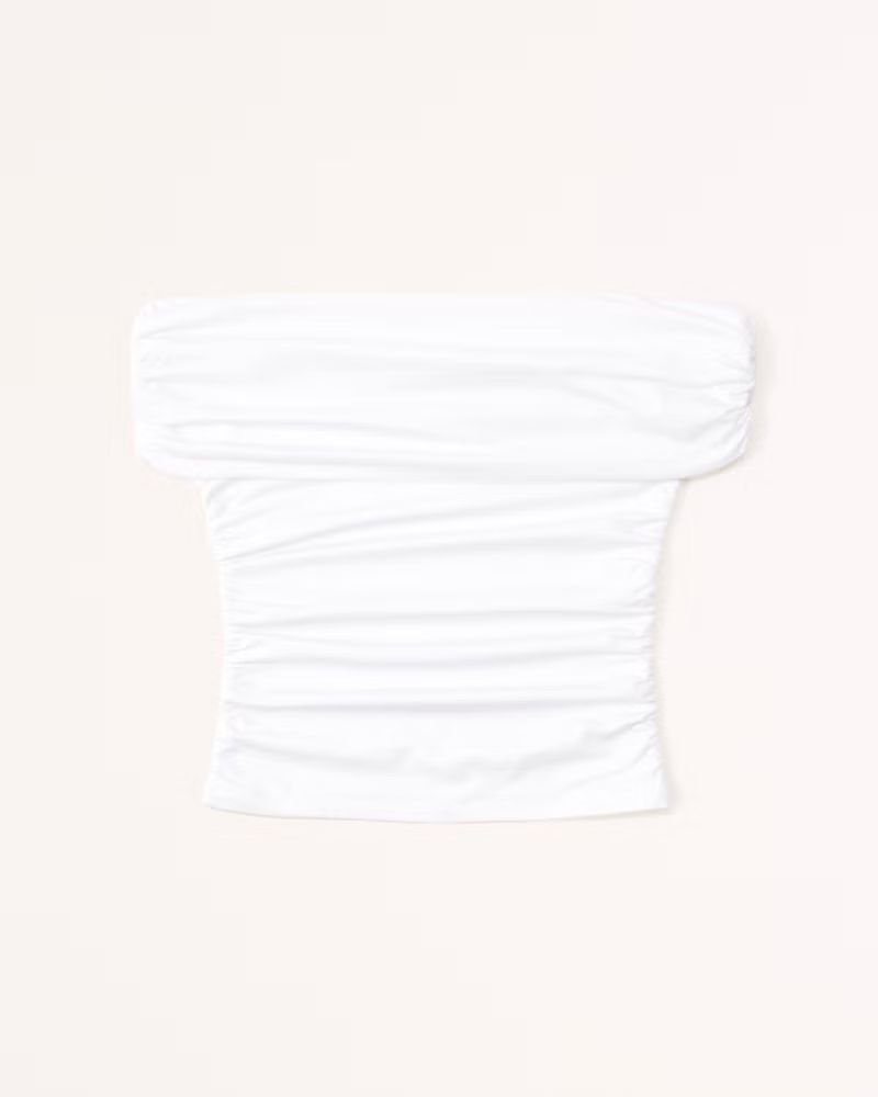 Women's Cotton-Modal Ruched Off-The-Shoulder Top | Women's Tops | Abercrombie.com | Abercrombie & Fitch (US)