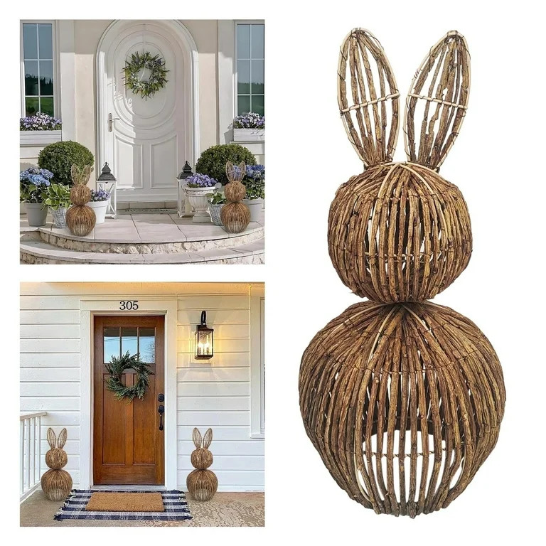 Wicker Easter Bunny,Wicker Easter Bunny Decor, Wicker Easter Bunny Outside, Wicker Easter Bunny f... | Walmart (US)