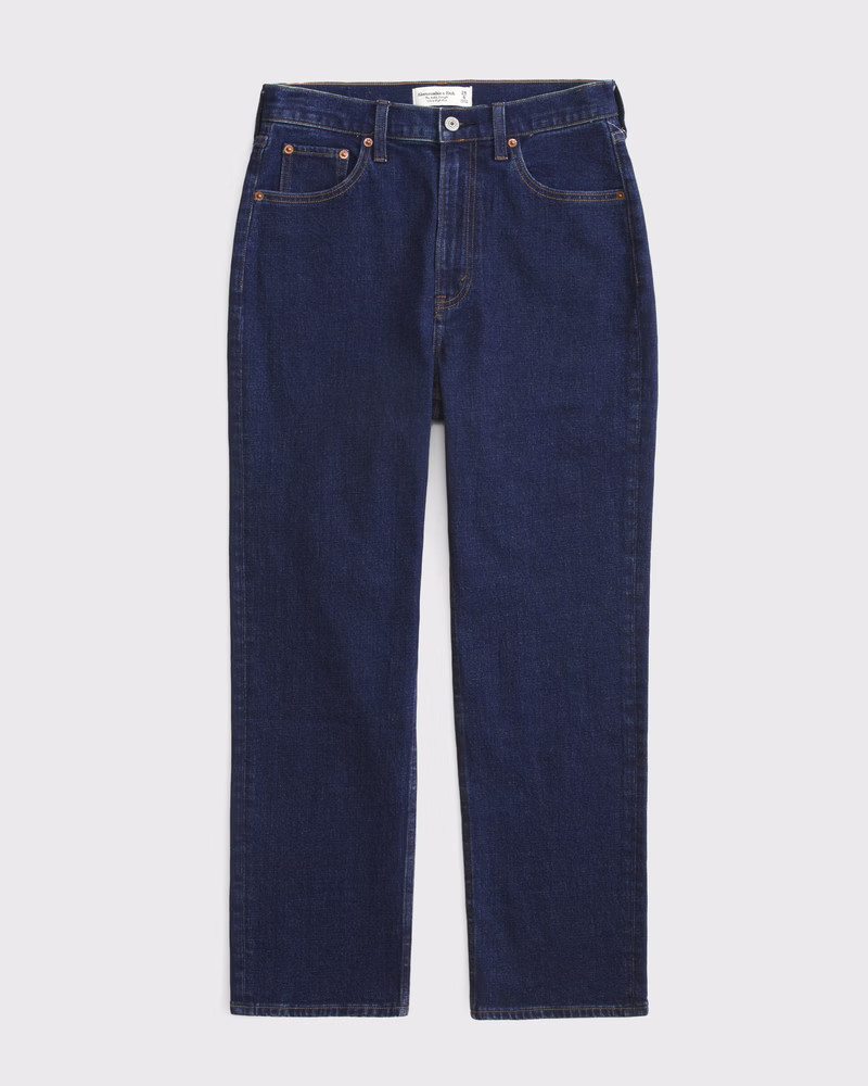 Curve Love Ultra High Rise Ankle Straight Jean | Abercrombie & Fitch (US)