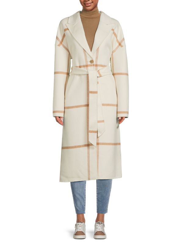 Karl Lagerfeld Paris Belted Wool Blend Coat on SALE | Saks OFF 5TH | Saks Fifth Avenue OFF 5TH