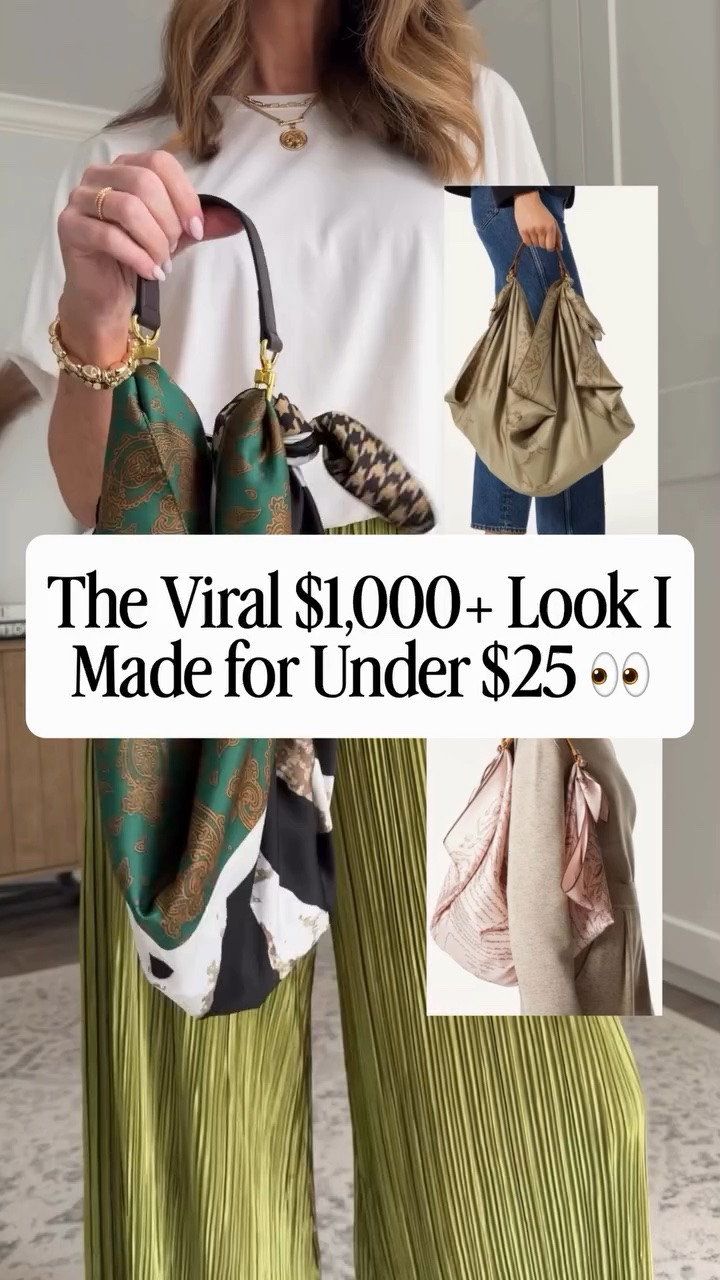The viral luxury bag look I couldn’t stop thinking about… so I made it for under $25. 👀

Loro Piana’s Foulard Handle had me immediately obsessed—the idea of turning a silk scarf into a chic, one-of-a-kind bag is SO good. But instead of paying luxury prices, I grabbed an Amazon bag handle + scarf and recreated the look for less than $25. And tell me this doesn’t look EXPENSIVE?! 🤌🏼

It’s such an easy way to turn a scarf you already own into a statement bag—and you can completely change the look just by swapping the scarf. Expensive taste on an Amazon budget strikes again. ✨

#LTKOver40 #LTKSeasonal #LTKootd