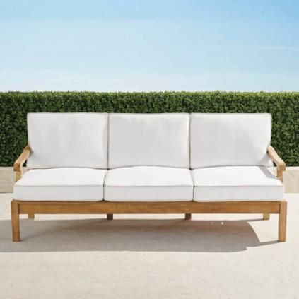 Cassara Sofa with Cushions in Natural Finish | Frontgate