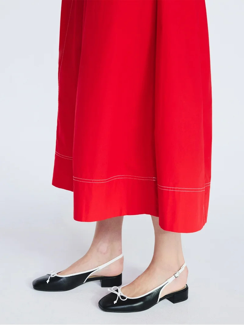 Free Assembly Women's Slingback Block Heel Shoes with Front Bow | Walmart (US)