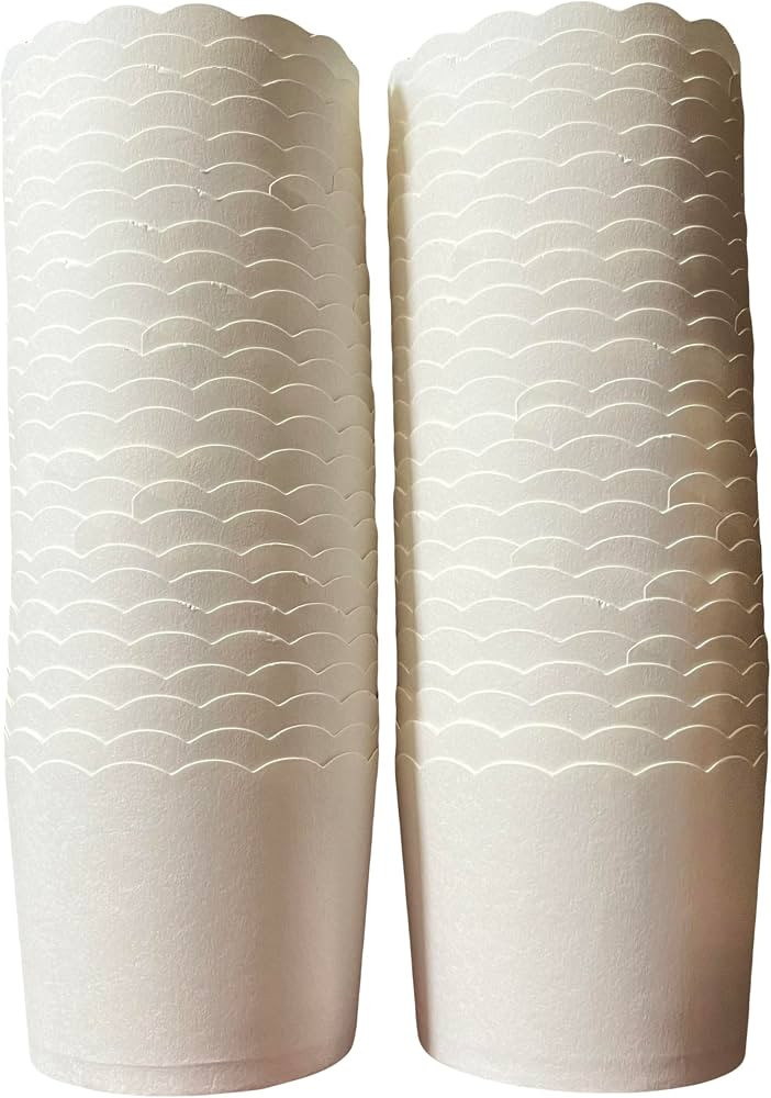 Paper Baking Cups, Greaseproof Disposable Cupcake Liners (White, Large Cups (50-Pack)) | Amazon (US)