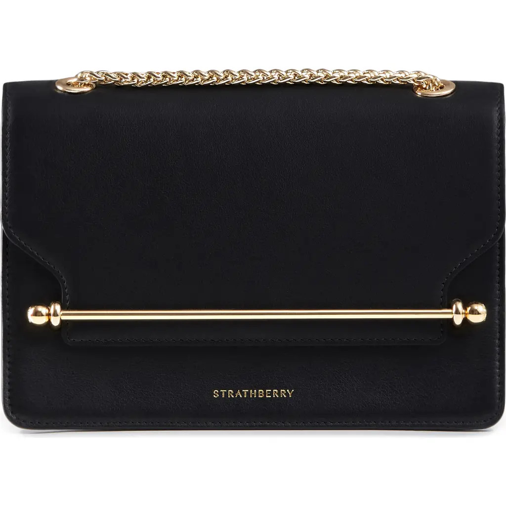 Strathberry East/West Leather Crossbody Bag in Black at Nordstrom | Nordstrom