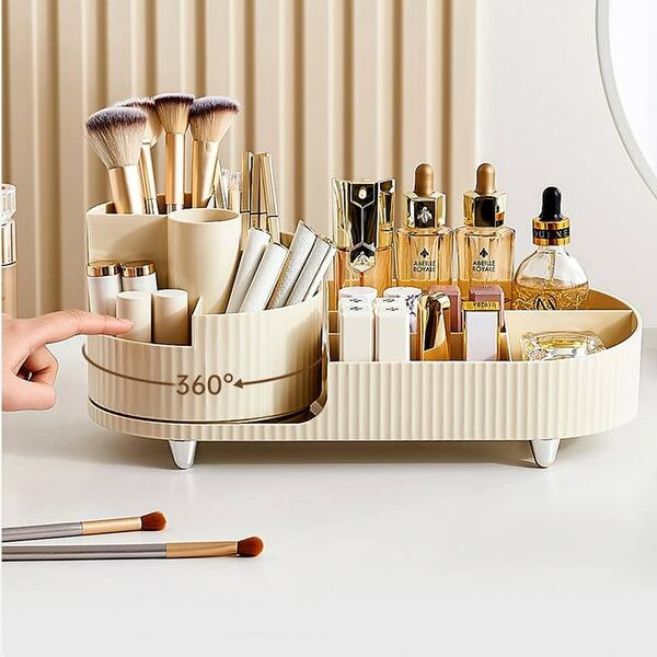 Rotating Makeup Organizer, Cosmetic Storage Display Case - Oval | Bed Bath & Beyond