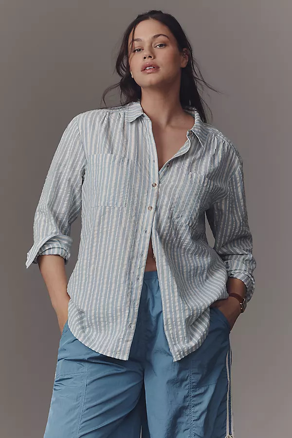 The Hadley Relaxed Buttondown Shirt by Pilcro​: Striped Edition | Anthropologie (US)