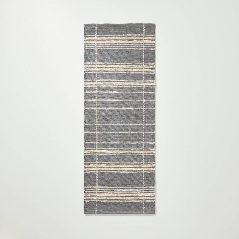 Wool Blend Variegated Stripe Area Rug Dark Gray - Hearth & Hand™ with Magnolia | Target