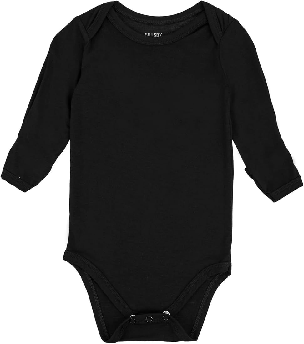 Baby Bodysuit with Mitten Cuffs, Bamboo Bodysuits Long Sleeve Pajamas for Boy Girl | Amazon (US)