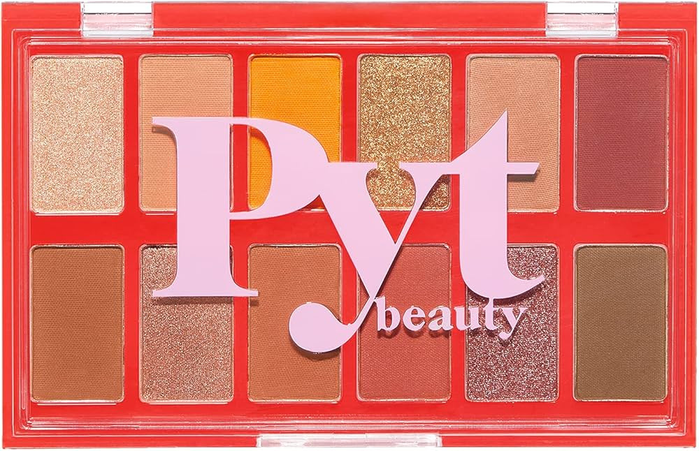 PYT BEAUTY Highly Pigmented Eyeshadow Palette with Warm Lit Nude Shades, Hypoallergenic, Vegan Ma... | Amazon (US)