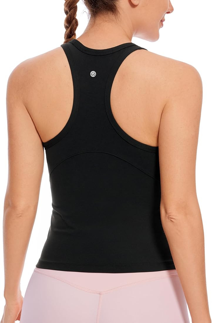 CRZ YOGA Butterluxe Womens Racerback Tank Top High Neck Workout Tops Athletic Sleeveless Top Cami... | Amazon (US)
