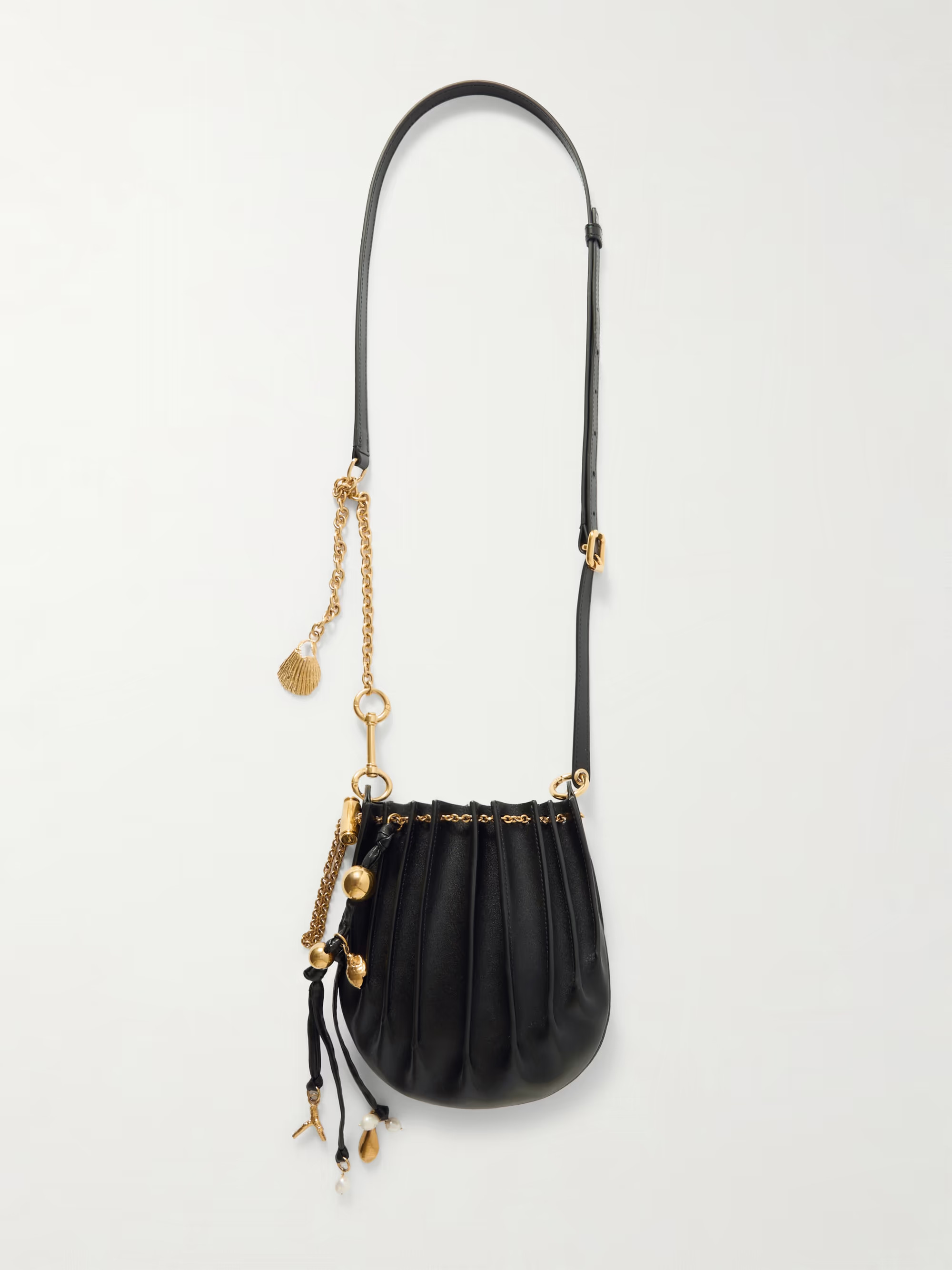 Sea Treasures embellished pleated leather shoulder bag | NET-A-PORTER (UK & EU)