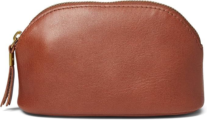 Madewell The Leather Makeup Pouch English Saddle One Size | Amazon (US)