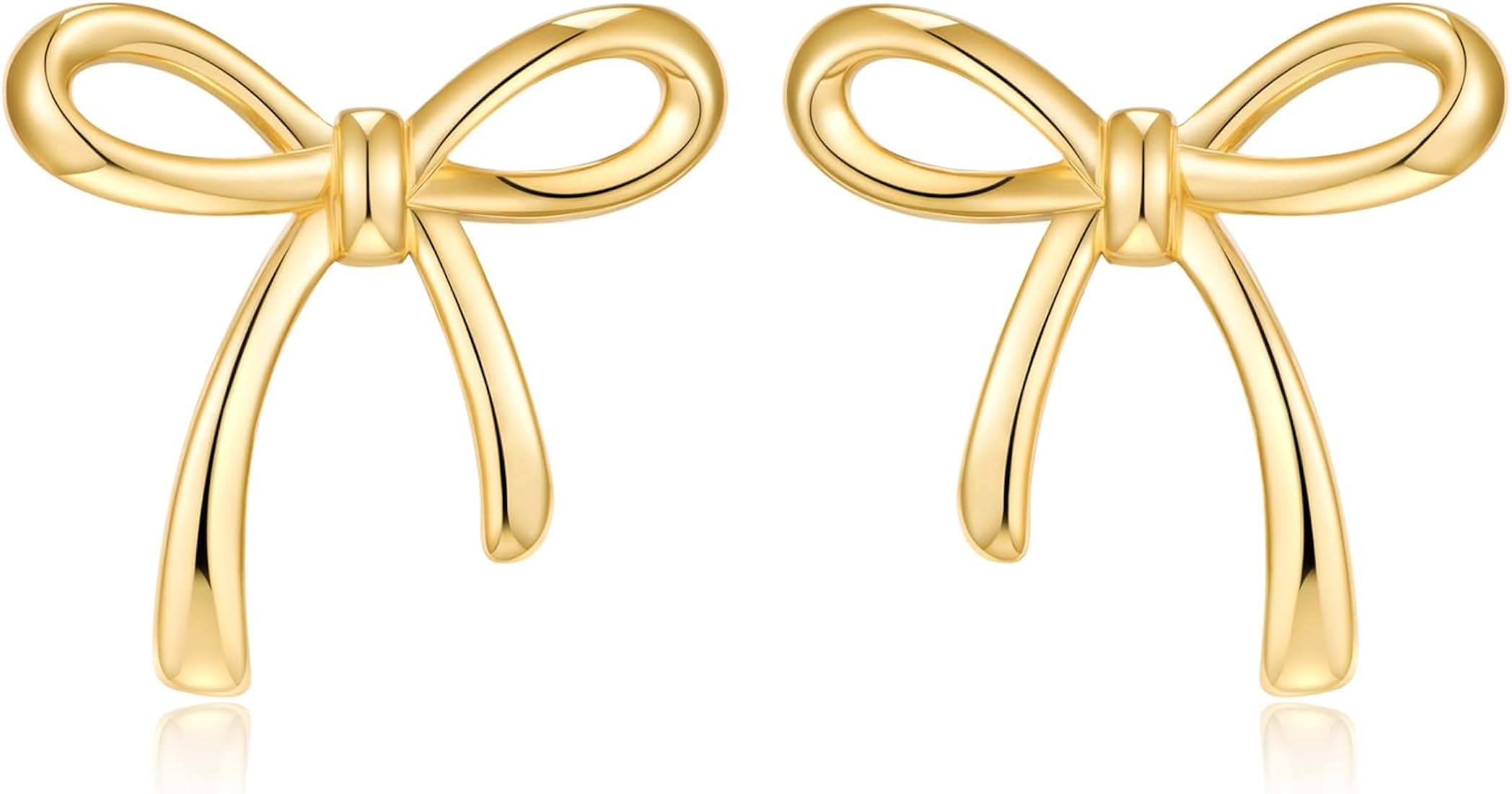 Gold Silver Bow Stud Earrings for Women Bow Jewelry Simple Earrings | Amazon (US)