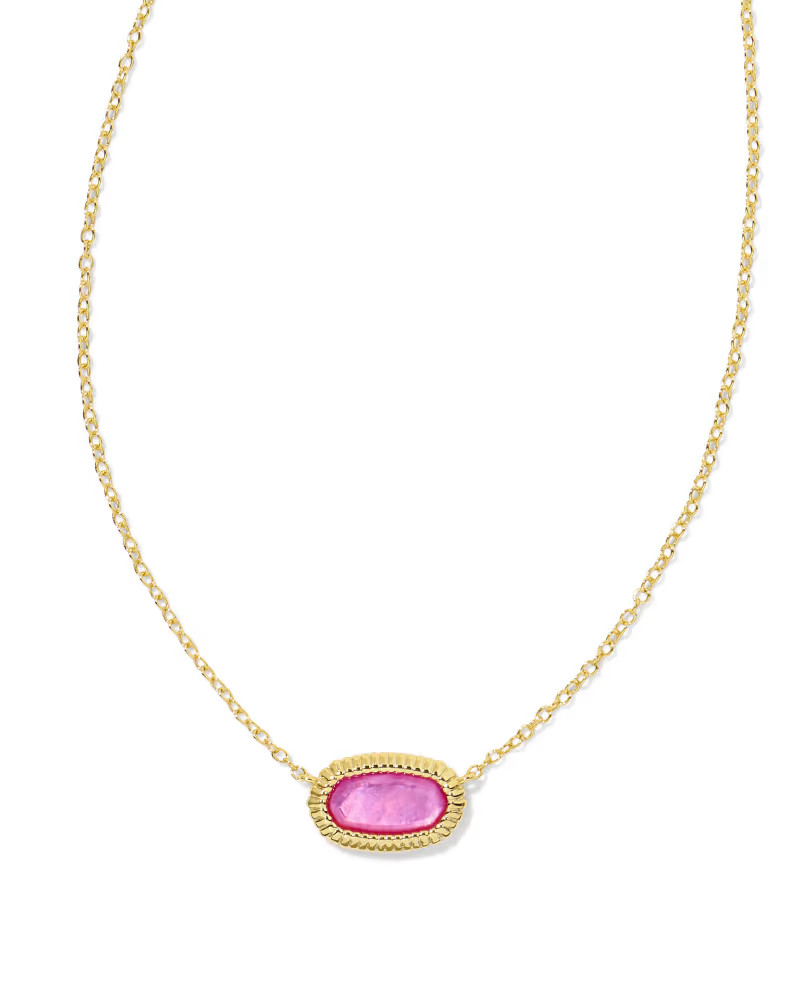 Elisa Gold Ridge Frame Short Pendant Necklace in Azalea Illusion | Kendra Scott | Kendra Scott