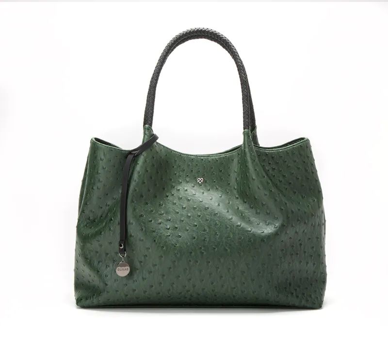 GUNAS New York Naomi - Dark Green Vegan Leather Tote Bag - Green | Verishop