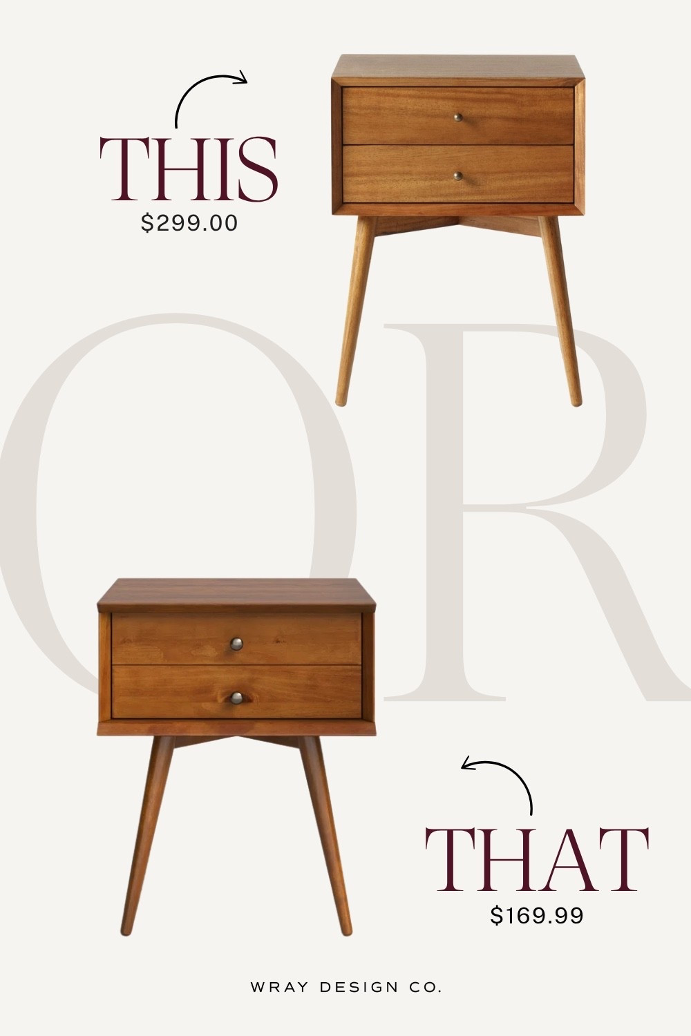 Get the mid-century modern bedroom LOOK for LESS! With a warm wood finish, tapered legs, and two drawers, these nightstands bring serious style. And both are currently on sale!

#LTKSaleAlert #LTKHome