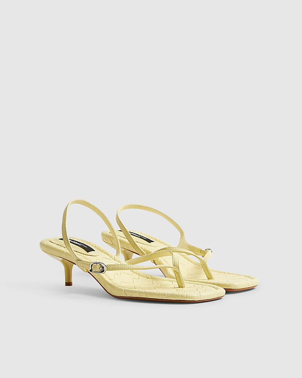 Yellow Toe Thong Low Heeled Sandals | River Island UK & IE