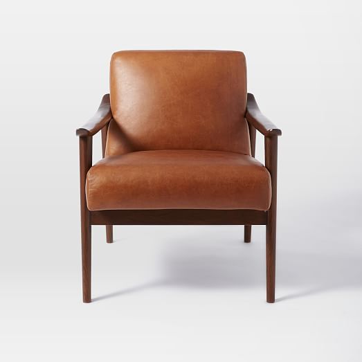 Mid-Century Leather Show Wood Chair | West Elm (US)