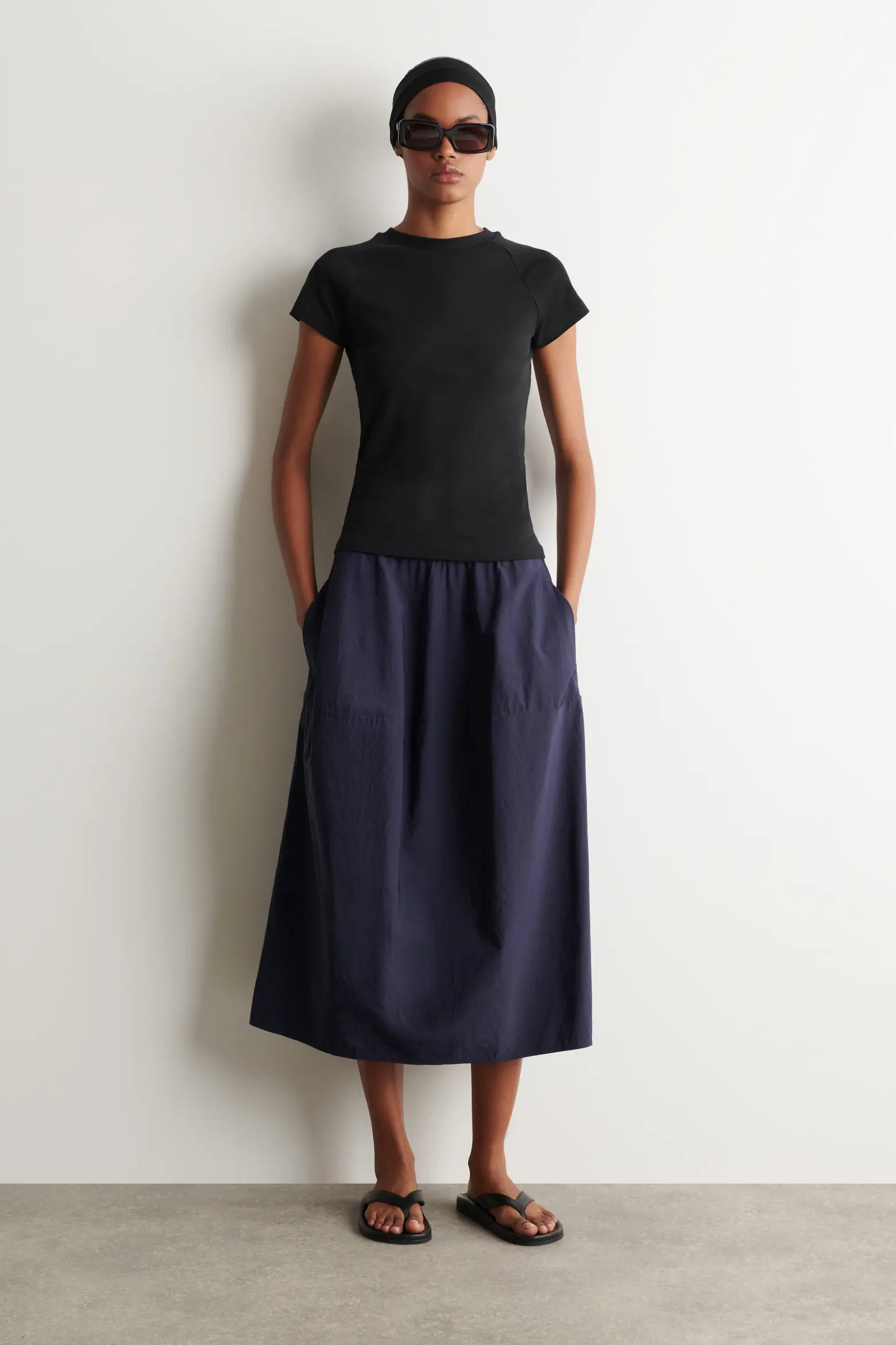 COS Sculpted Nylon Midi Skirt (Women) | Nordstrom | Nordstrom