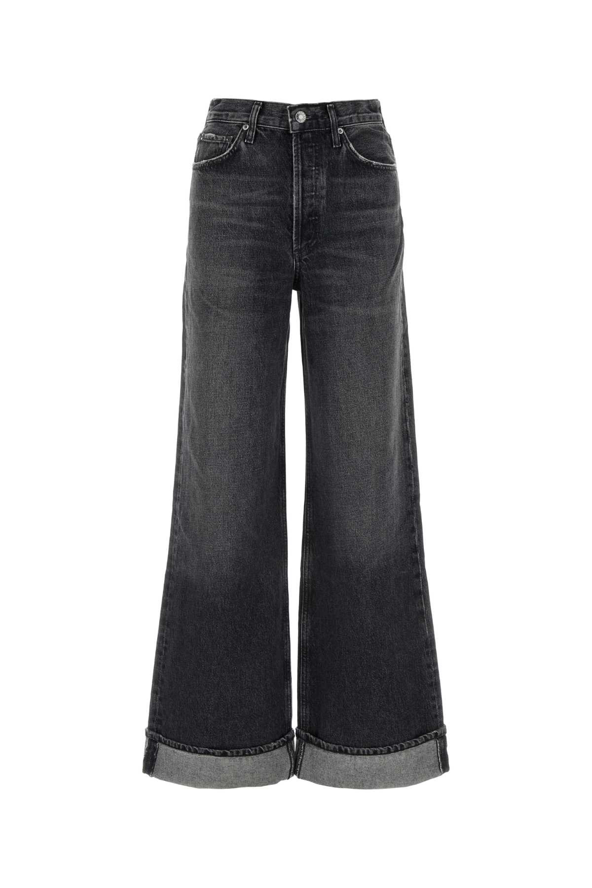 AGOLDE Dark Grey Denim Dame Wide-leg Jeans | Italist.com US