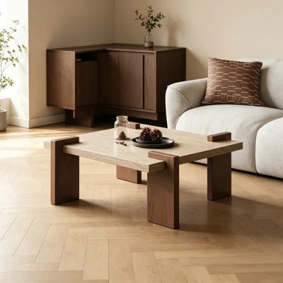 Modern Simple Square Cave Stone Coffee Table | Wayfair North America