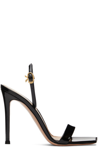 Gianvito Rossi - Black Ribbon 105 Heeled Sandals | SSENSE