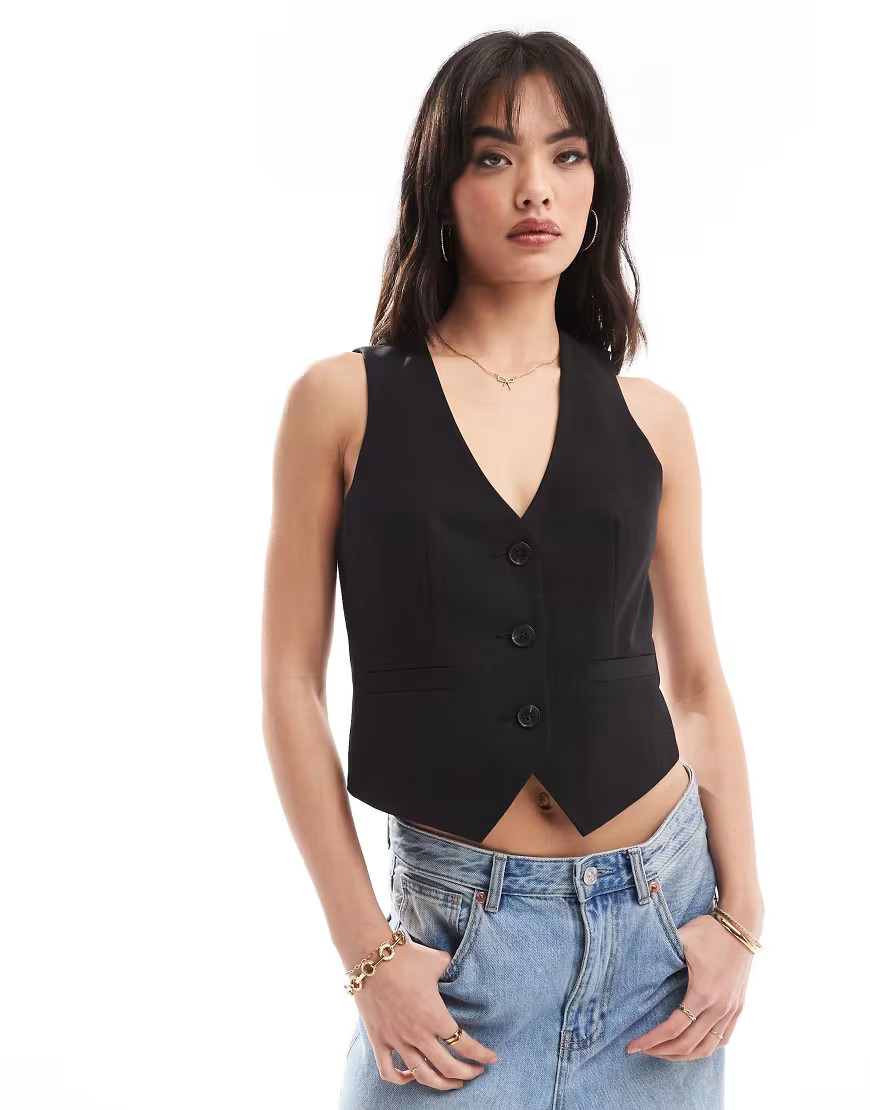 ASOS DESIGN tailored vest in black | ASOS (Global)