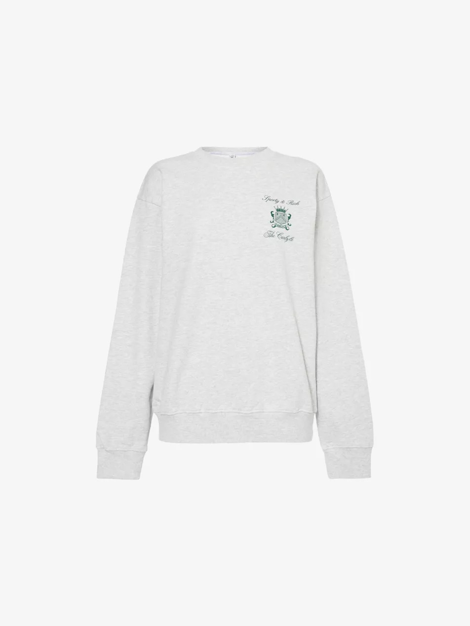 The Carlyle Crest Crewneck Cotton-Blend Jersey Sweatshirt | Selfridges