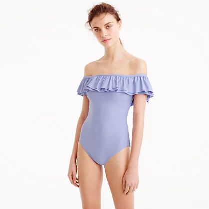 Off-the-shoulder ruffle one-piece swimsuit | J.Crew US