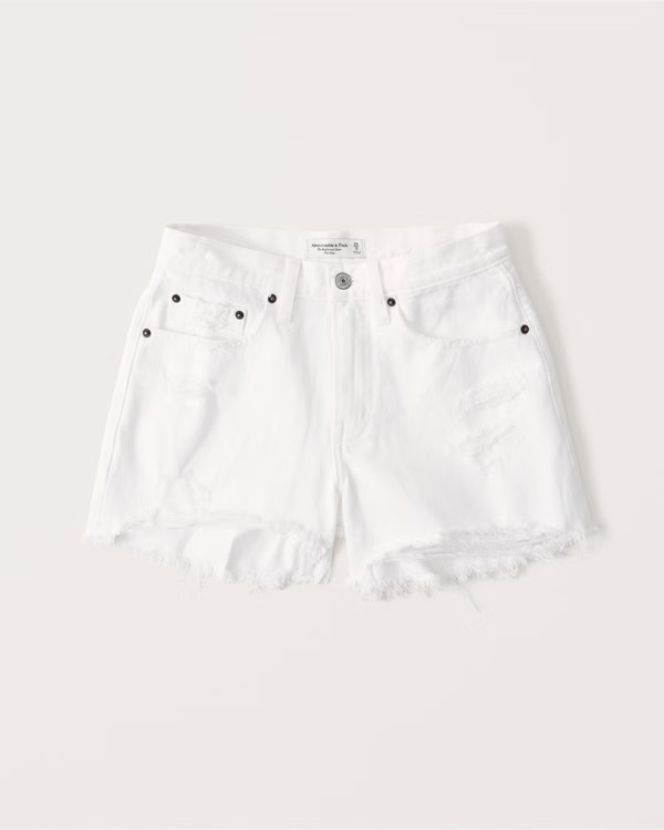 Curve Love Mid Rise Boyfriend Shorts | Abercrombie & Fitch (UK)