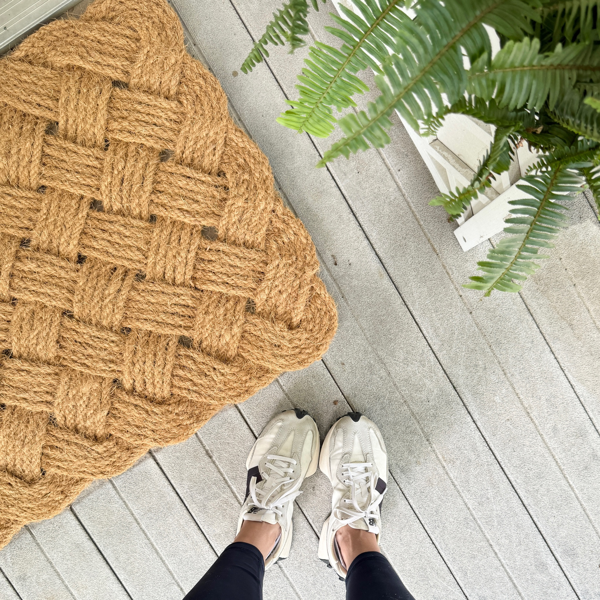Sailor knot doormat. Neutral braided doormat. New Balance sneakers. Chippendale outdoor planter. Watering can. 

#LTKShoeCrush #LTKFitness #LTKHome