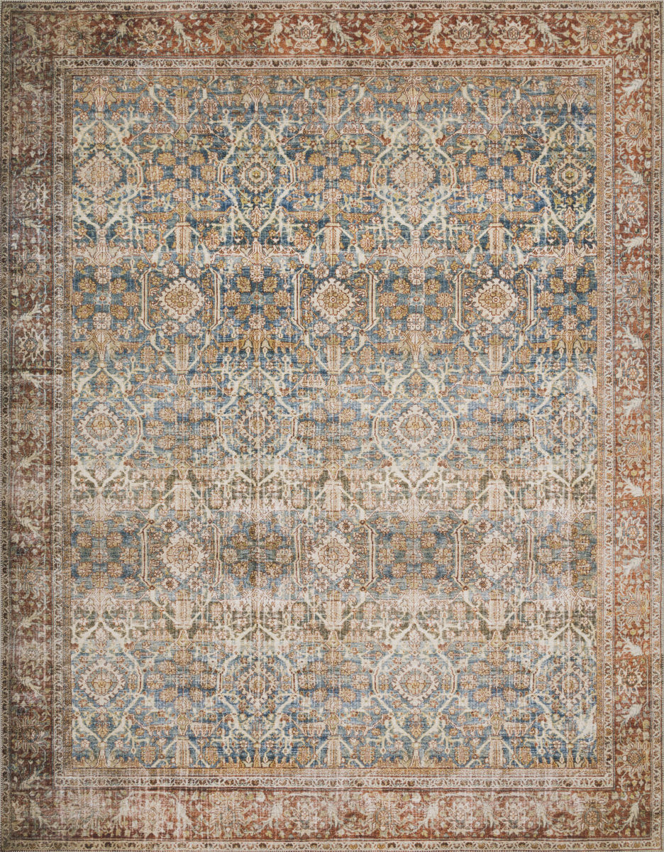 Loloi II Layla Lay-04 Ocean - Rust Area Rug | RugStudio.com