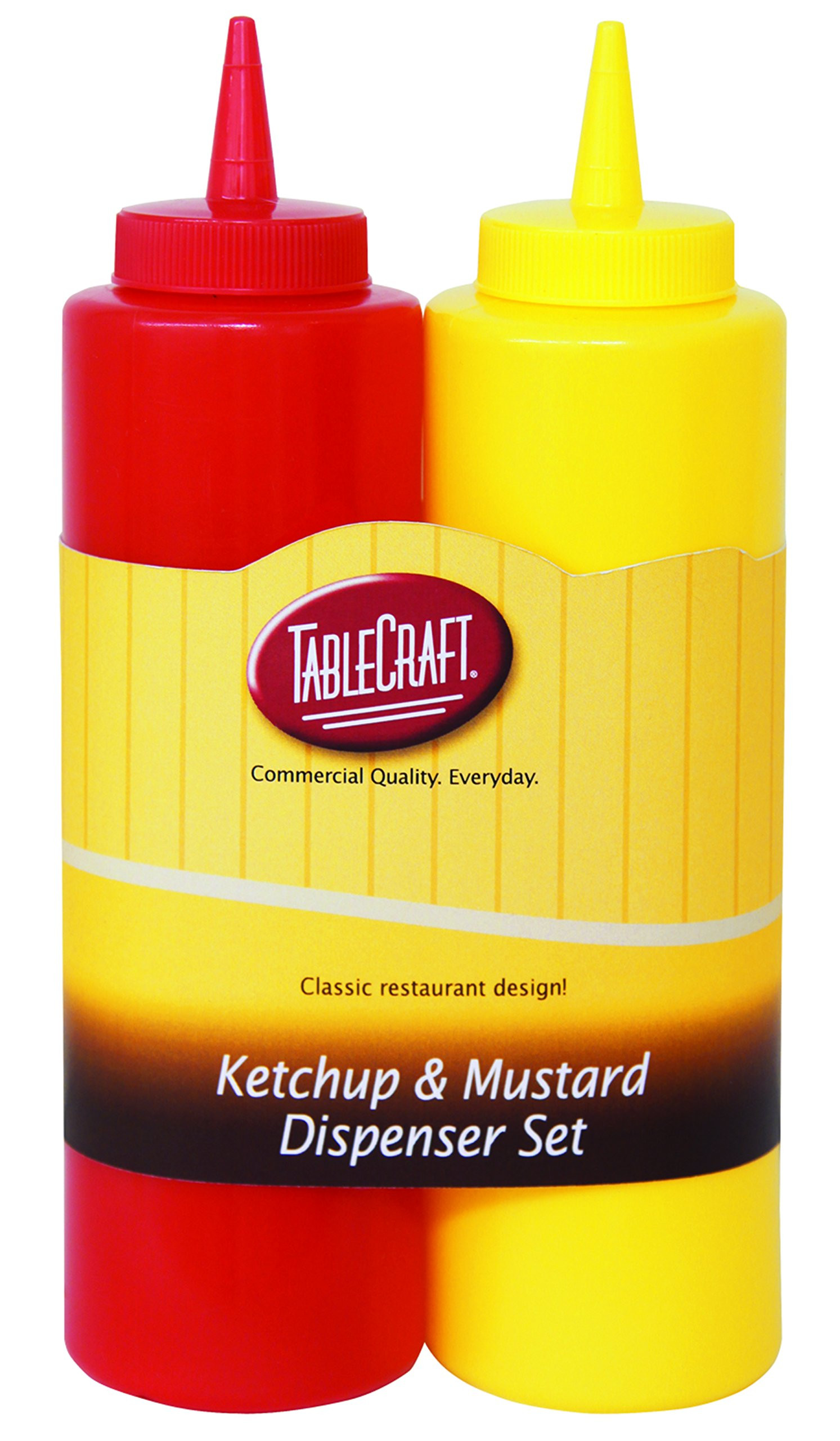 TableCraft Nostalgia 2-Piece Ketchup and Mustard Dispenser Set, 12-Ounce, Red/Yellow | Amazon (US)