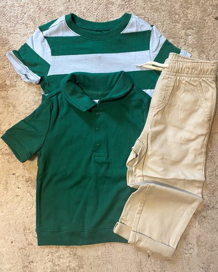 Cute and classic spring time toddler boy tshirts and pants on sale! We’re in the “clothing request” phase with Shepherd now and he always asks for “blue green!!!” So this striped tee was a must-have. And it’s just $6! And the polo and khakis would be great for spring family pictures or a toddler boy Easter outfit! 

#LTKkids #LTKfamily #LTKsalealert