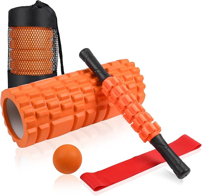 5 in 1 Foam Roller Set: Trigger Point Roller, Yoga Stick, Massage Ball, Fitness Stretching Strap,... | Amazon (US)