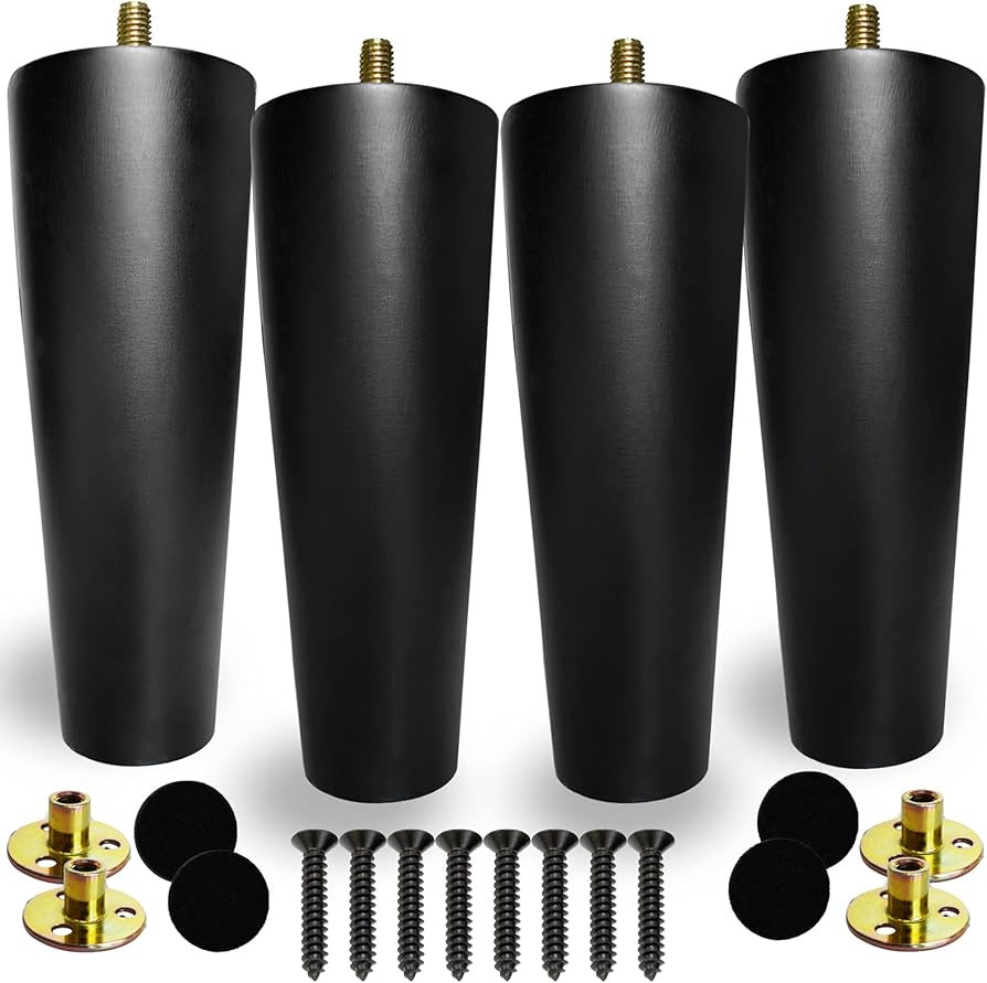 Amazon.com: Elisnow 6Inch Wood Furniture Legs, 4Pcs Mind Century Couch Legs Replacement for Furni... | Amazon (US)