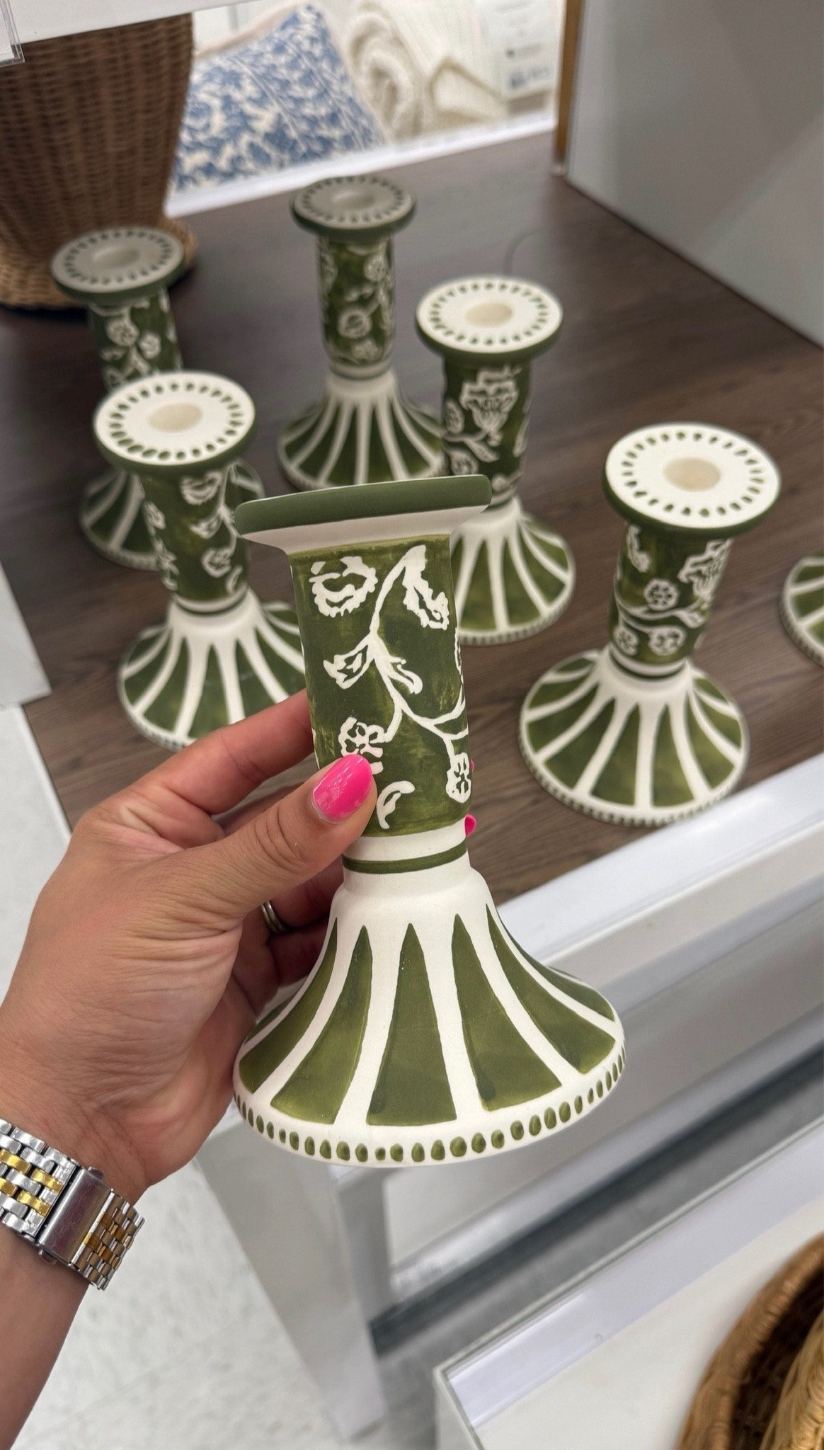 These candle holders are the perfect pop of green to add to a space for some color!

#LTKdayinmylife #LTKgrwm #LTKootd