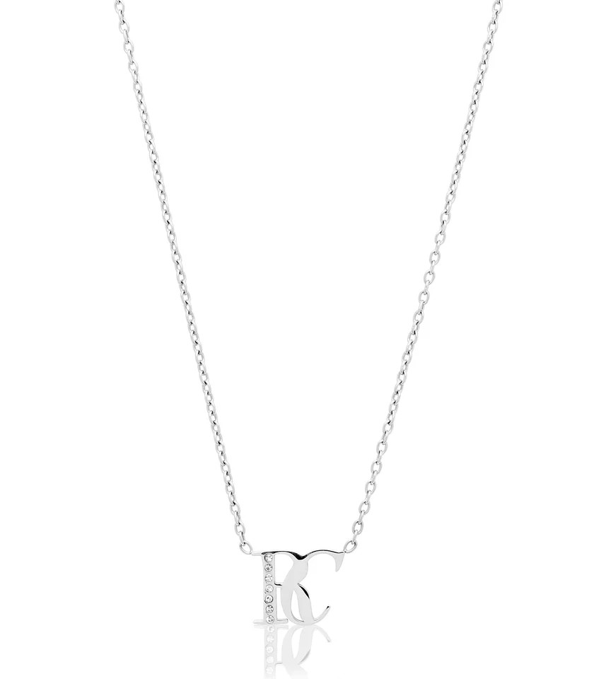 Double Initial Crystal Necklace (Silver) | Abbott Lyon